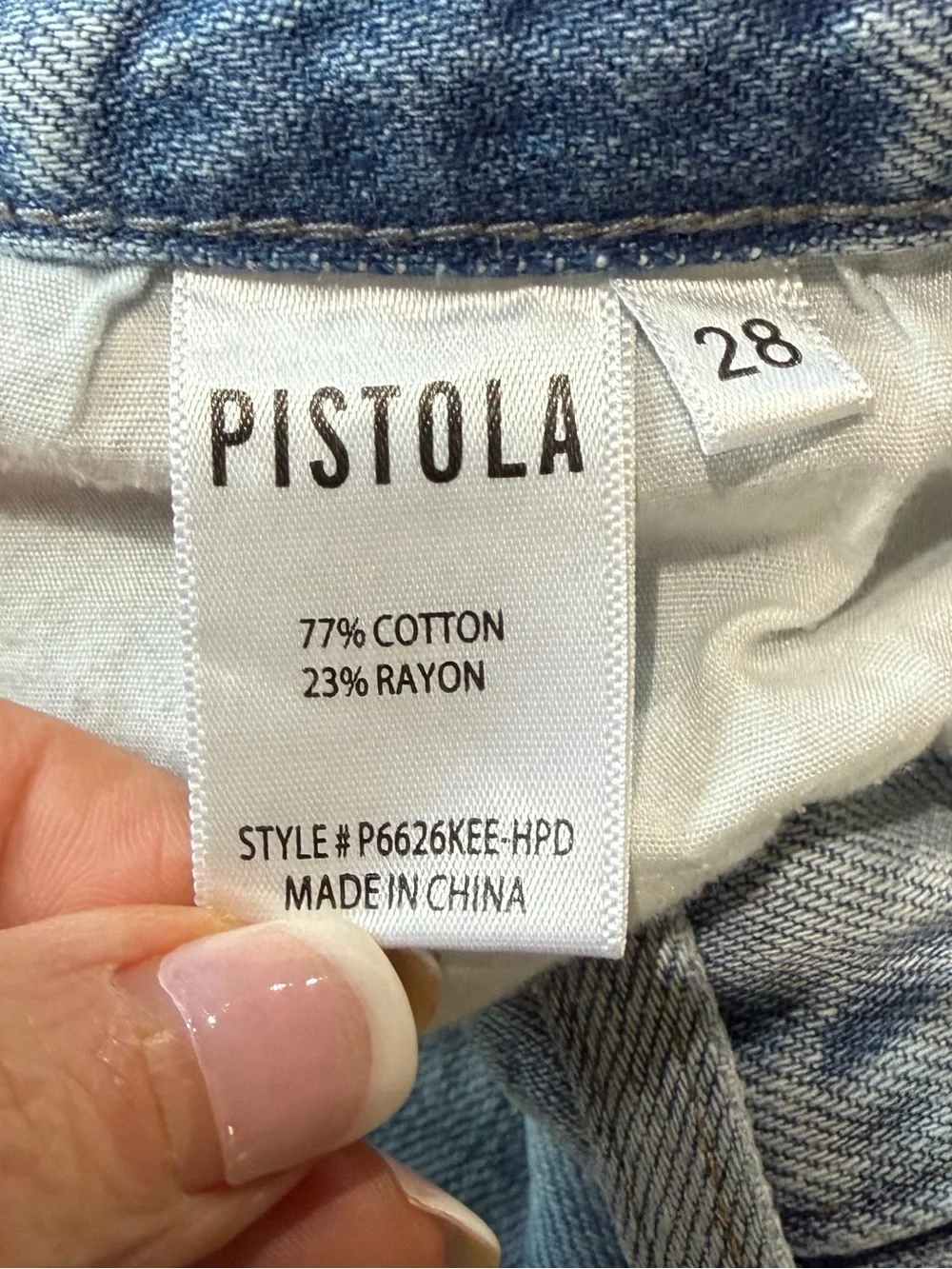 Pistola Distressed Jeans Women’s Size 28 Ripped Light Wash Denim Straight Leg